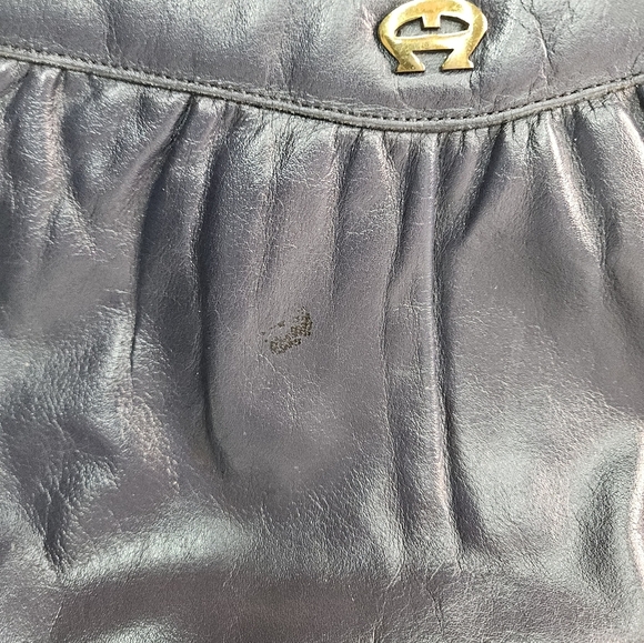 Etienne Aigner Vintage Classic Navy Blue Soft Leather Shoulder Bag - Picture 4 of 6